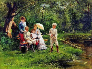 Sol de mediodía 1881 Vladimir Makovsky niño Pinturas al óleo